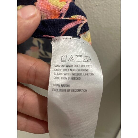 COLLEEN LOPEZ WOMENS multicolor FLORAL KIMONO TOPPER OPEN FRONT COVER UP CROCHET - Picture 4 of 8